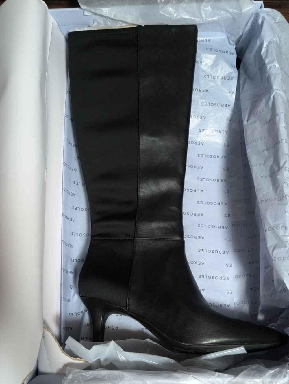 Aeropostale Black Knee-High Pointed-Toe Heel Boots